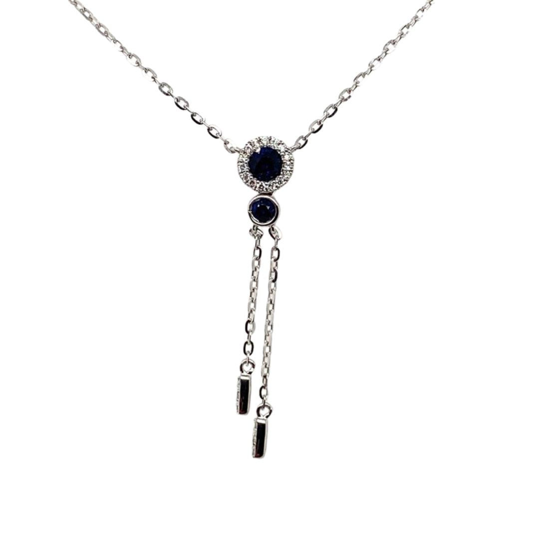 Sapphire and Diamond Tassel Necklace