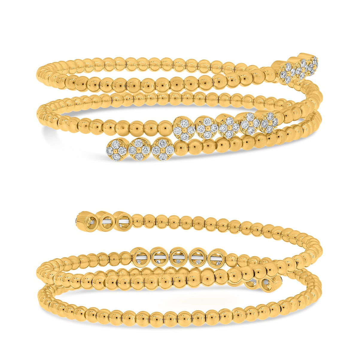 Beaded Diamond Flexible Wrap Bangle