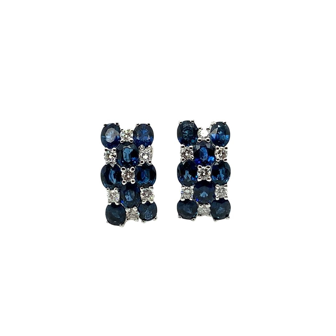 Checkered Diamond Stud Earrings