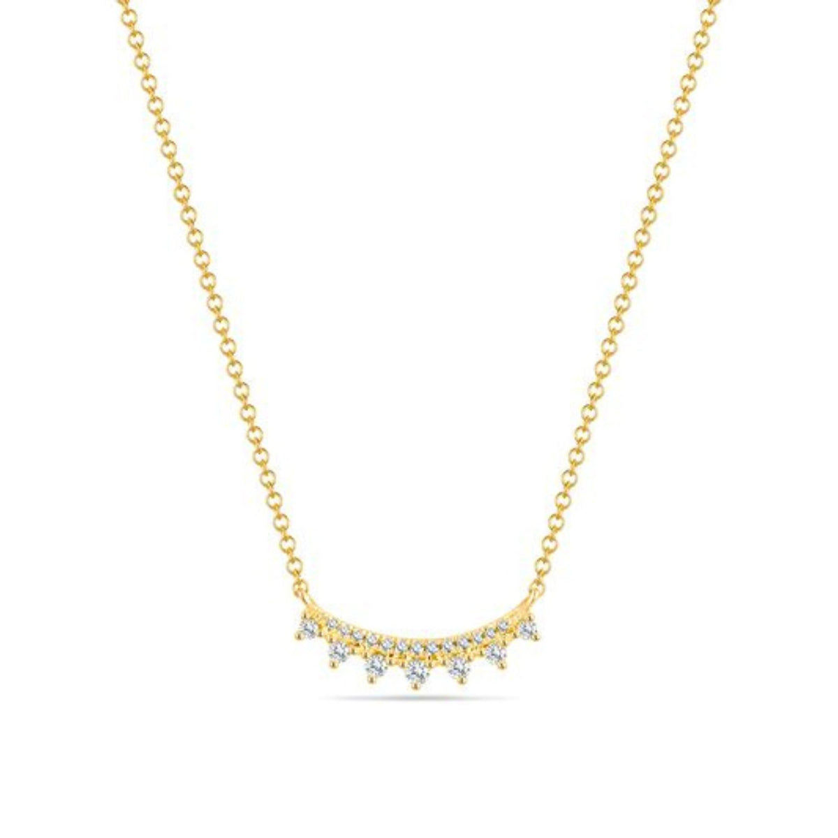 Curved Diamond Bar Necklace
