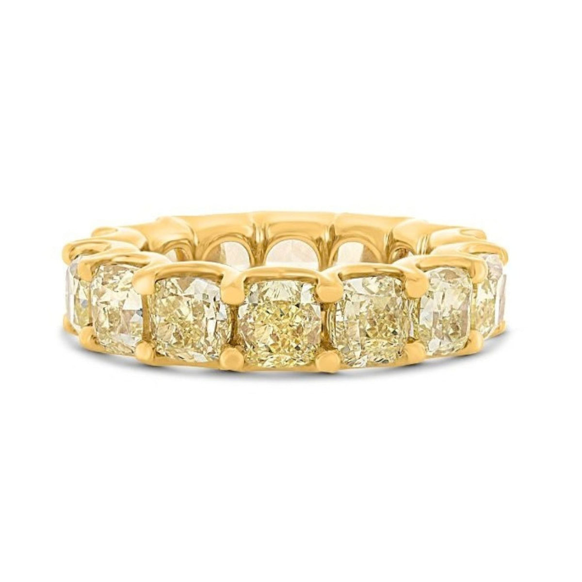 Cushion-Cut Yellow Diamond Eternity Band