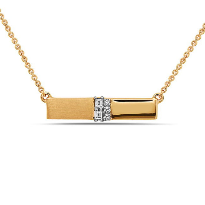 Diamond Bar Pendant Necklace