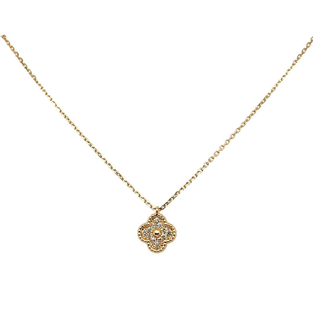 Diamond Clover Pendant Necklace