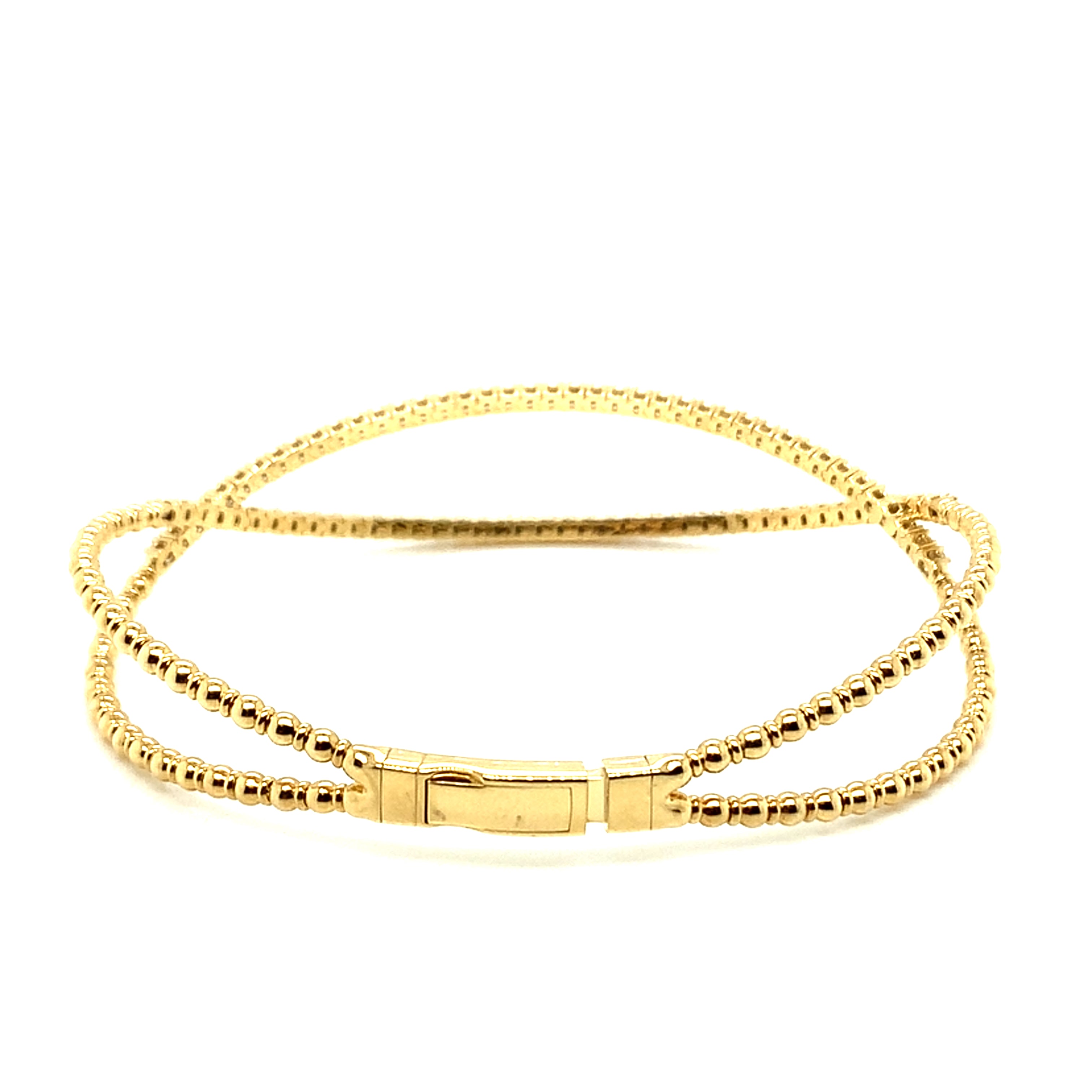 Diamond Crossover Bangle Bracelet