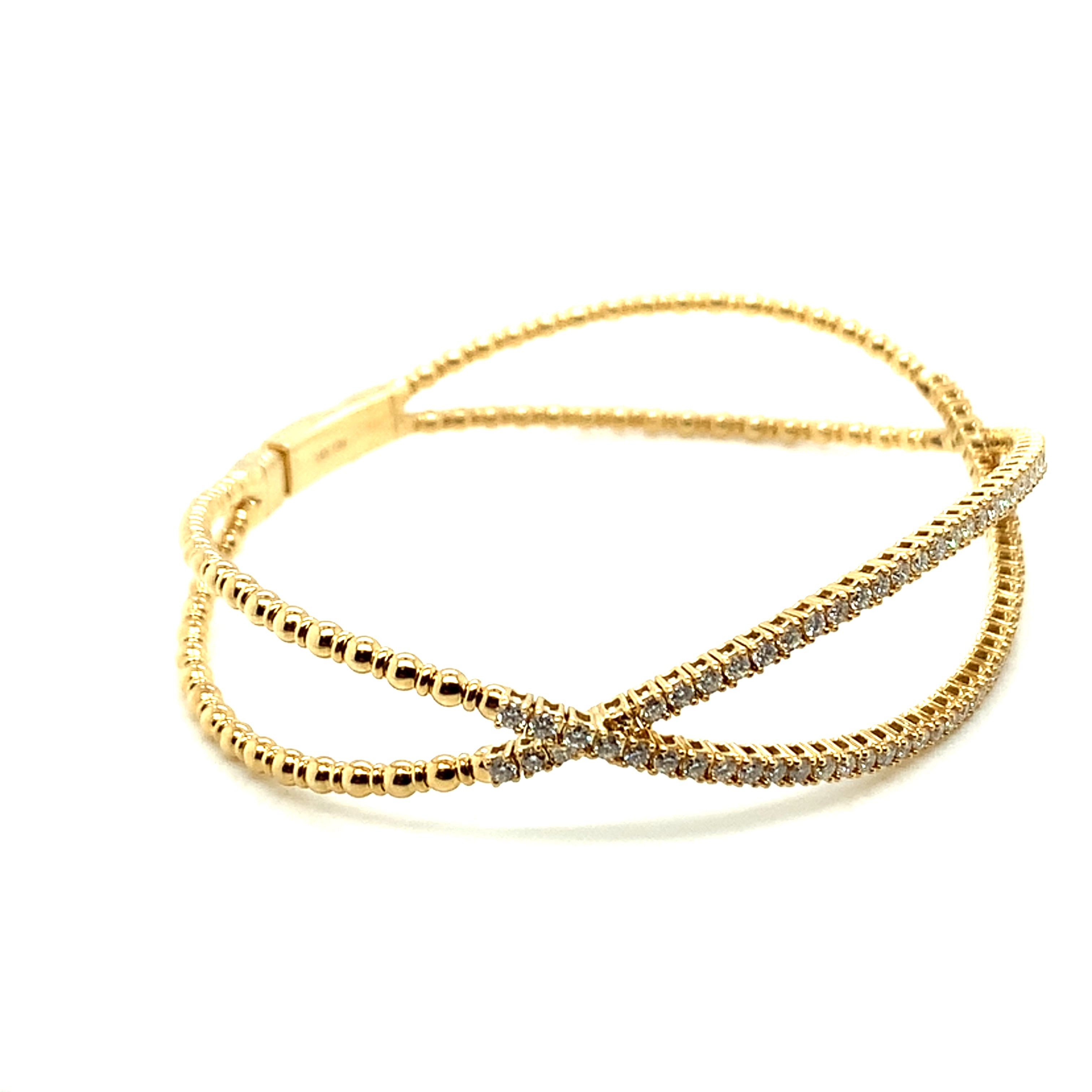 Diamond Crossover Bangle Bracelet