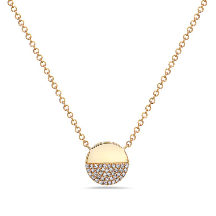 Diamond Disc Pendant Necklace