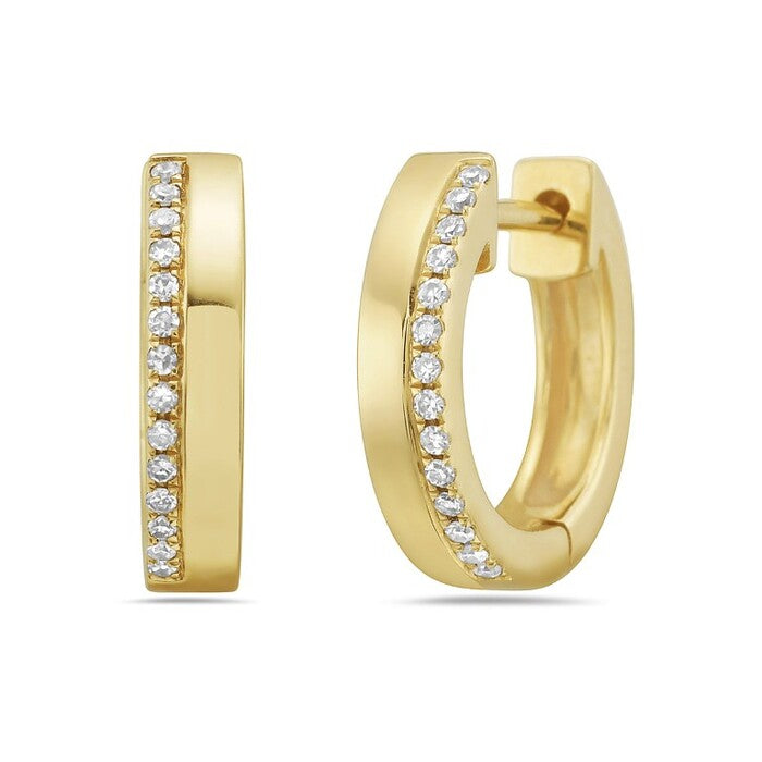 Diamond Edge Hoop Earrings