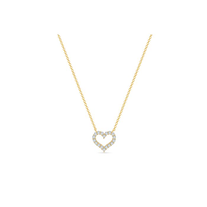 Dainty Diamond Open Heart Necklace