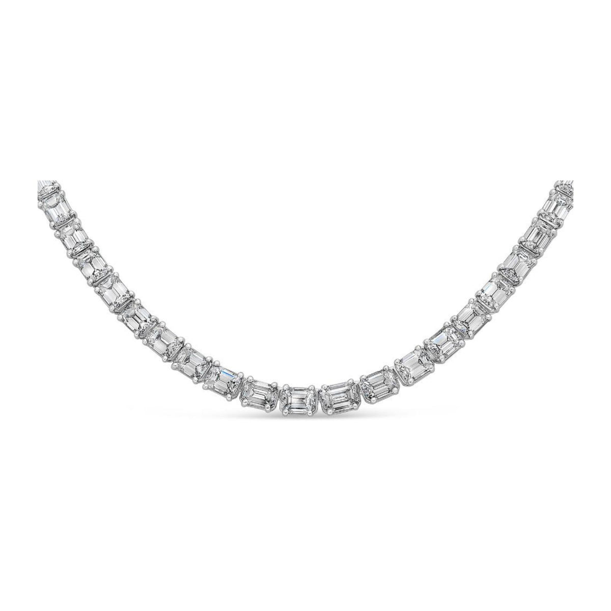 Emerald Cut Diamond Tennis Necklace