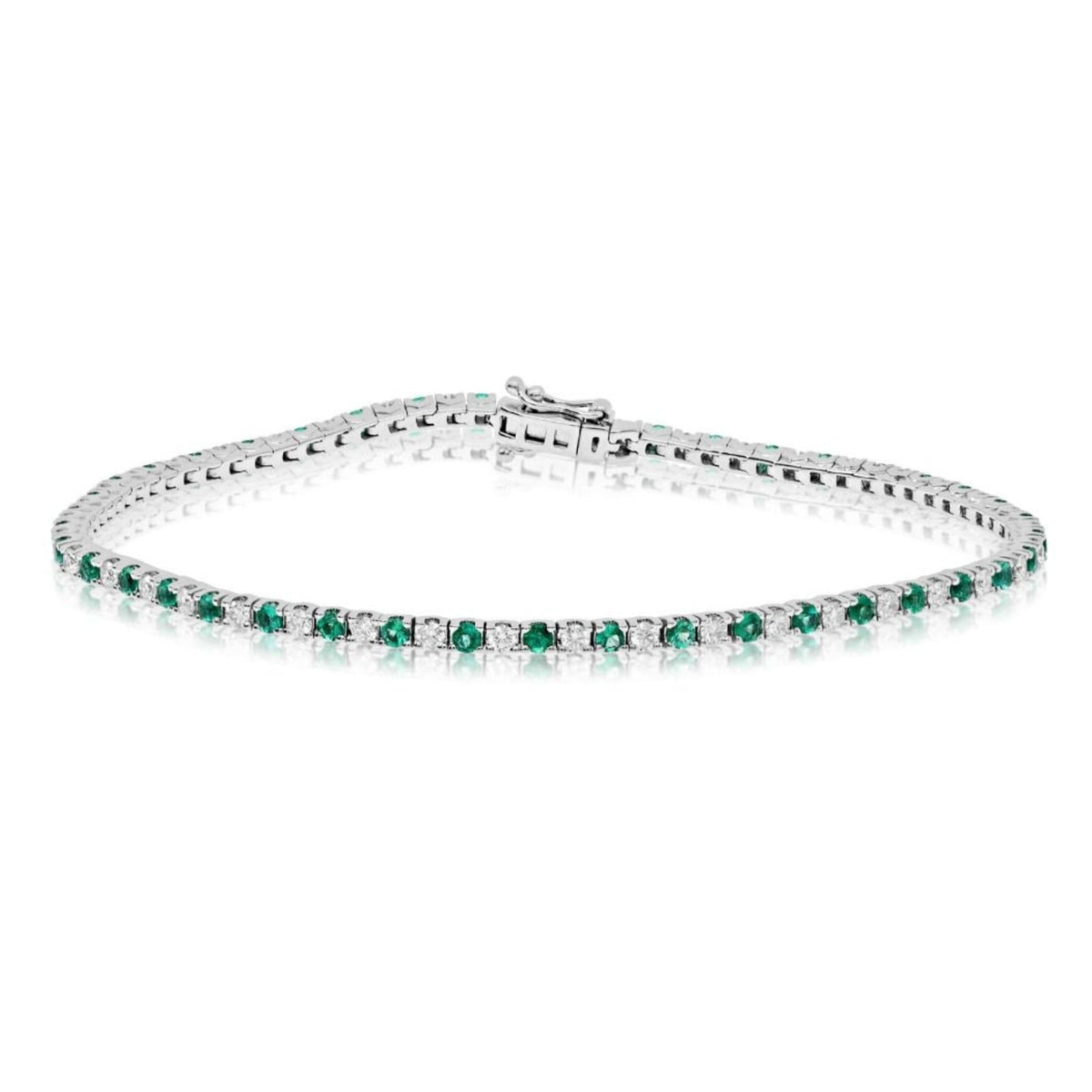 Emerald and Diamond Tennis Bracelet