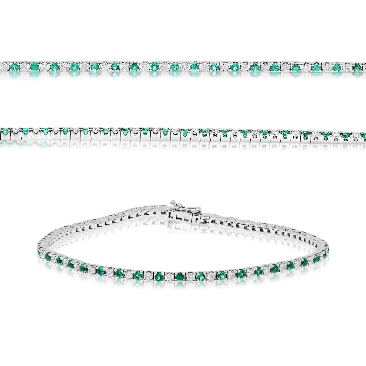Emerald and Diamond Tennis Bracelet