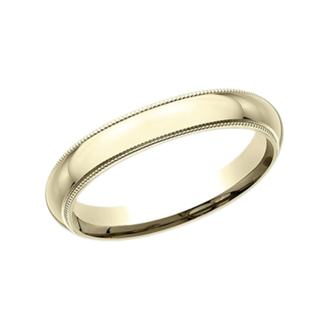3MM High Dome Milgrain Trim Wedding Band