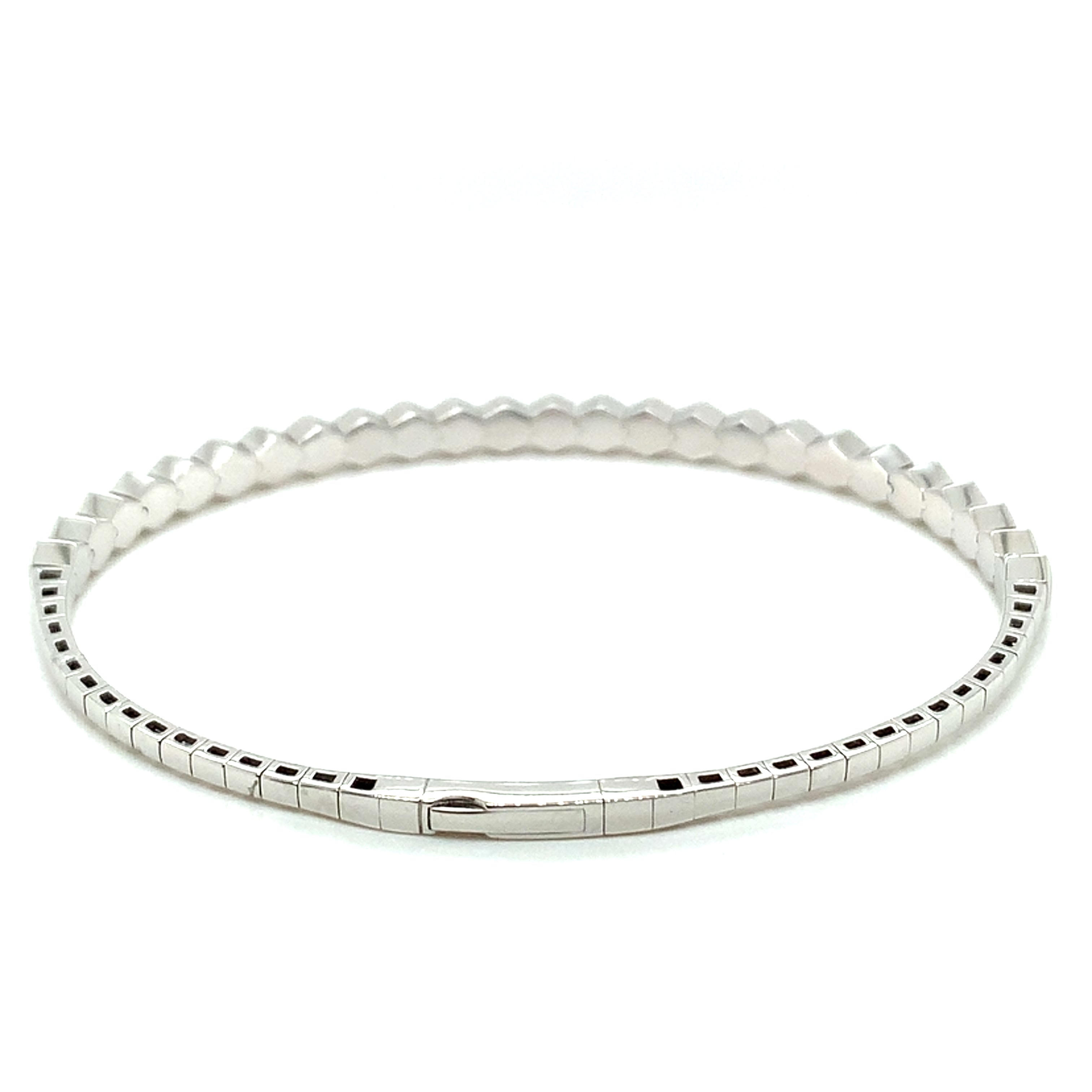 Hexagonal Diamond Bezel Bangle Bracelet