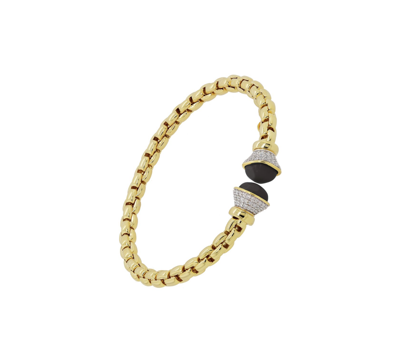 Diamond and Onyx Bangle Bracelet