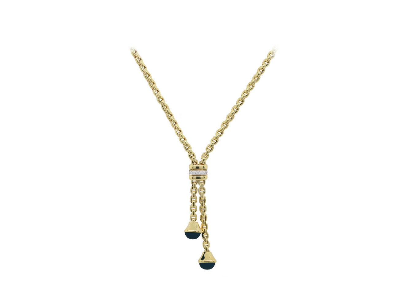 Diamond and Onyx Tassel Necklace