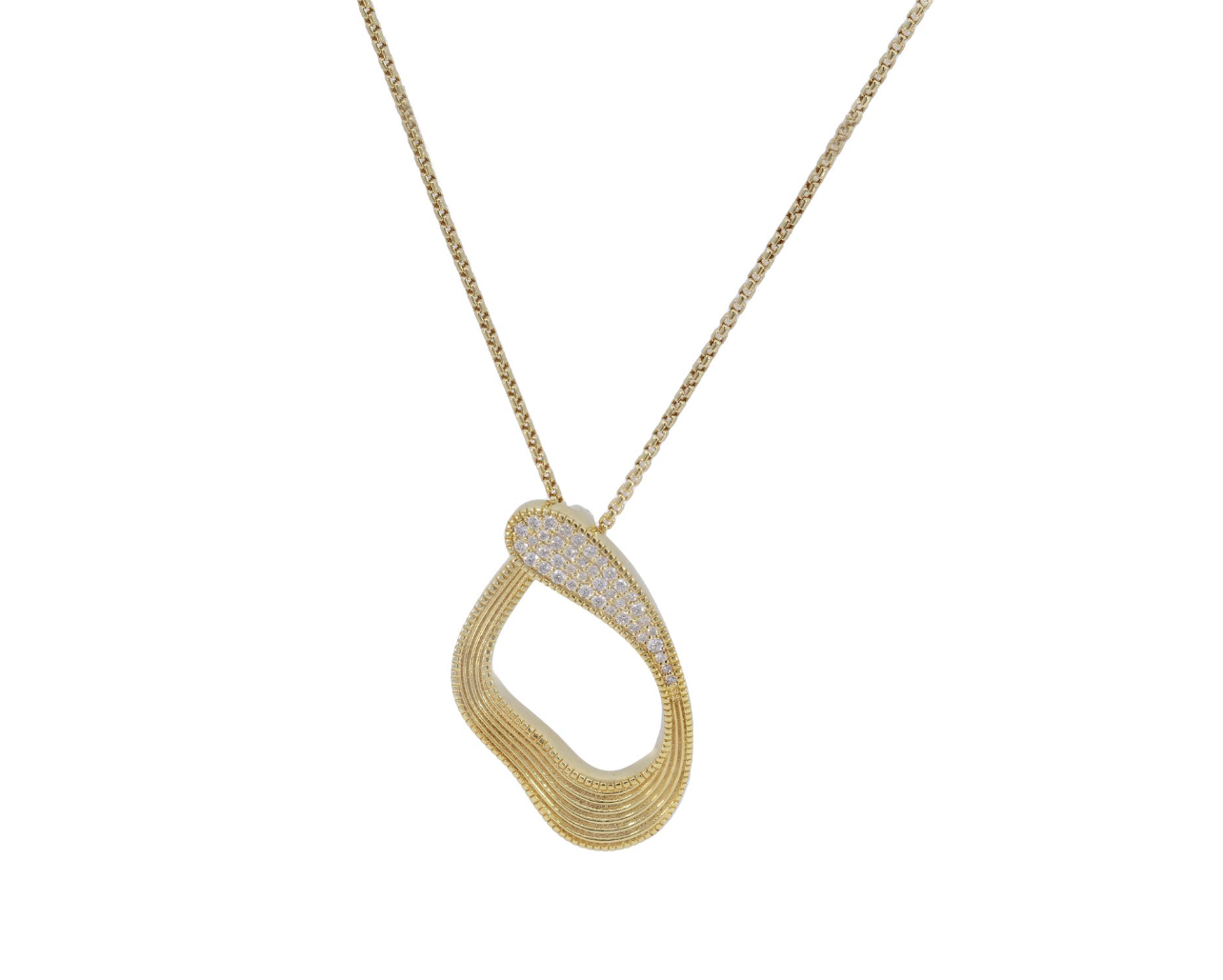 Diamond Twisted Oval Pendant