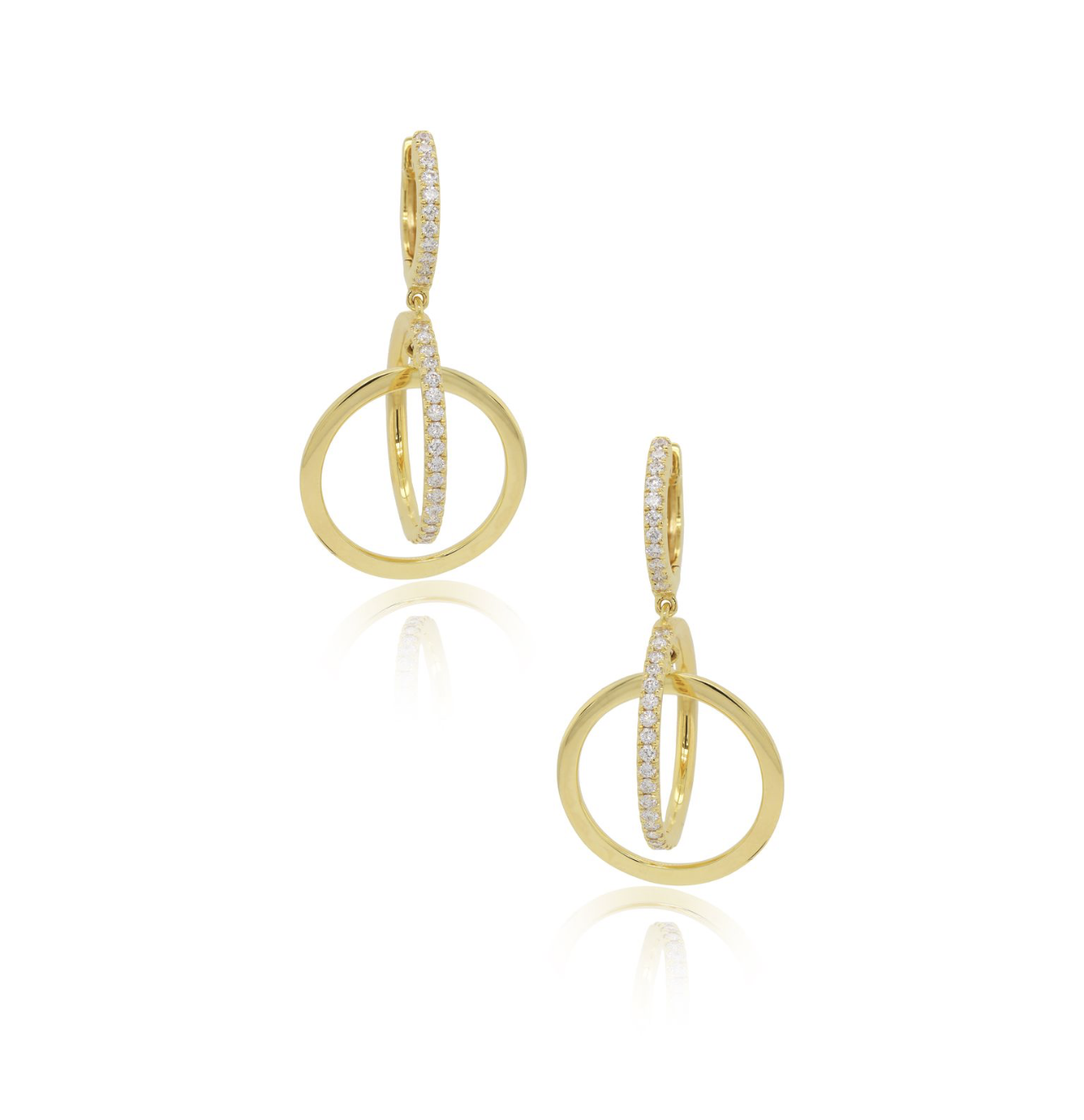 Diamond Interlinking Circles Dangle Earrings