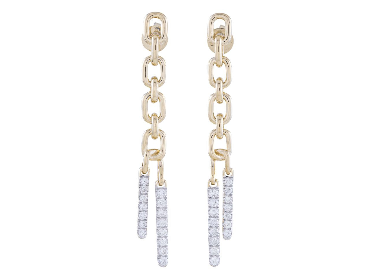 Diamond Chain Drop Earrings