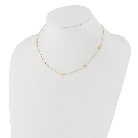 Polished Stationed Oval Disc Necklace