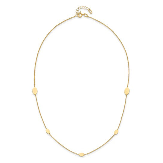 Polished Stationed Oval Disc Necklace