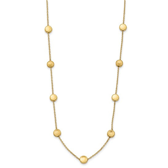 Brushed Stationed Disc Necklace