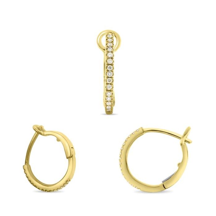 Diamond Huggie Omega-Back Earrings