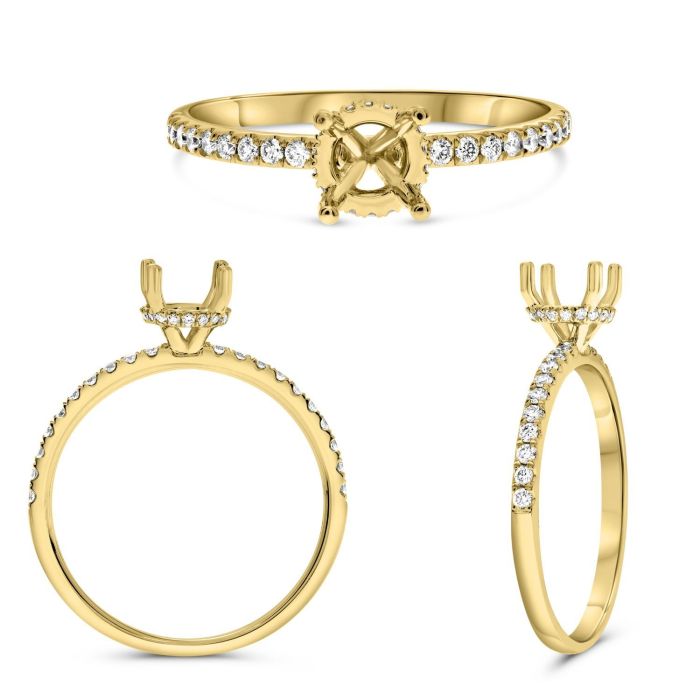 Diamond Hidden Halo Engagement Ring Setting