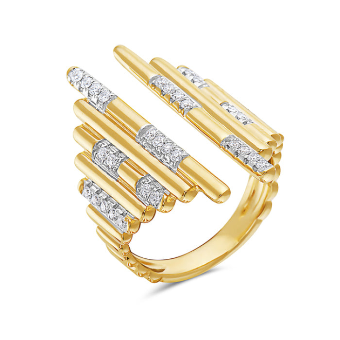 Multi-Row Diamond Bar Ring