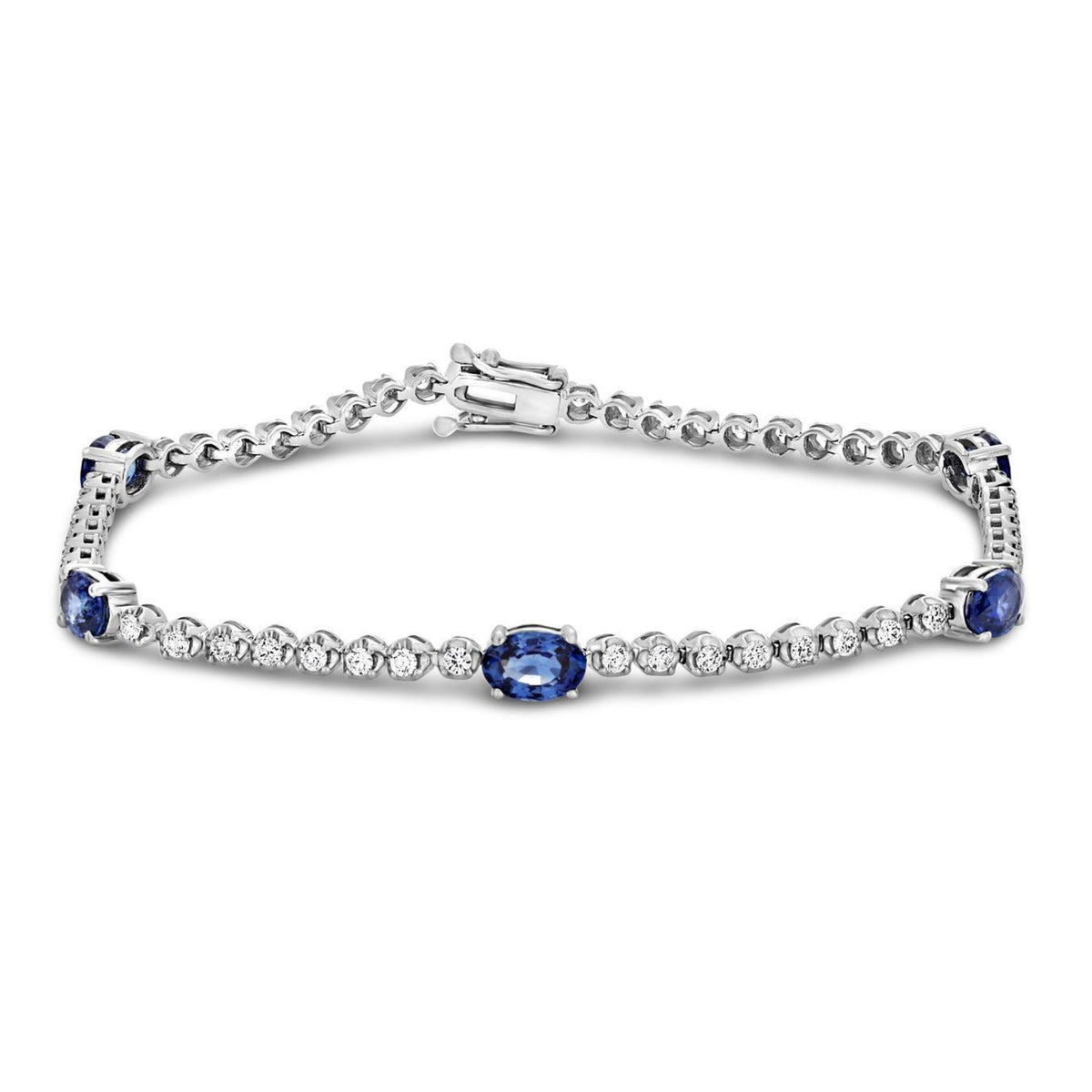 Oval Sapphire and Diamond Bracelet
