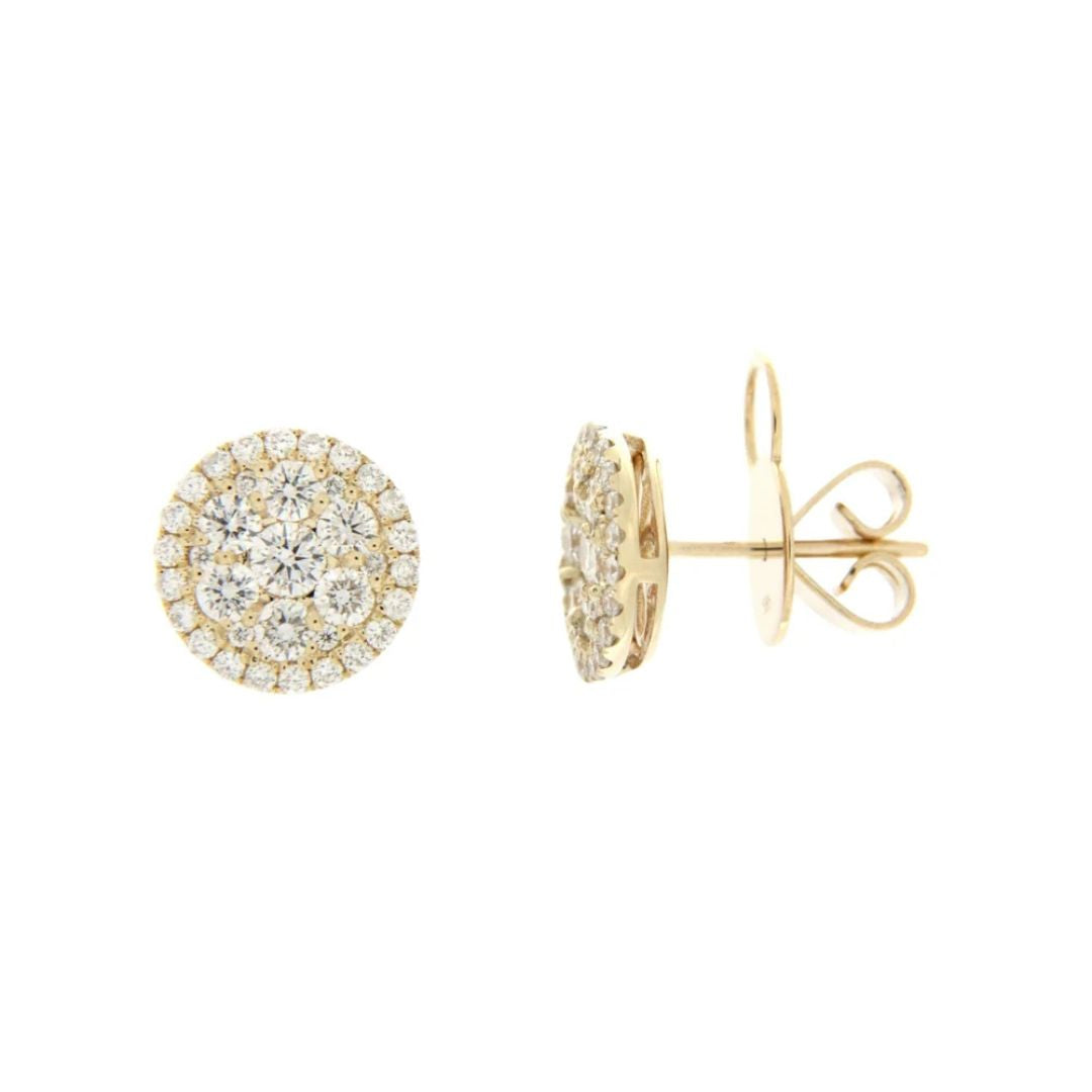 Pave Diamond Halo Stud Earrings