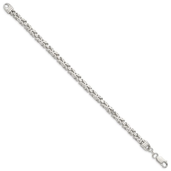 Byzantine Link Sterling Silver Bracelet 9"