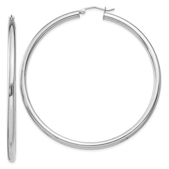 3MM Sterling Silver Round Hoop Earrings