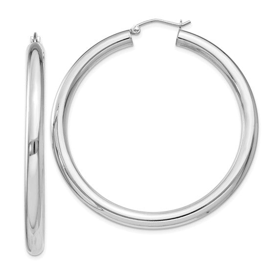 4MM Sterling Silver Round Hoop Earrings