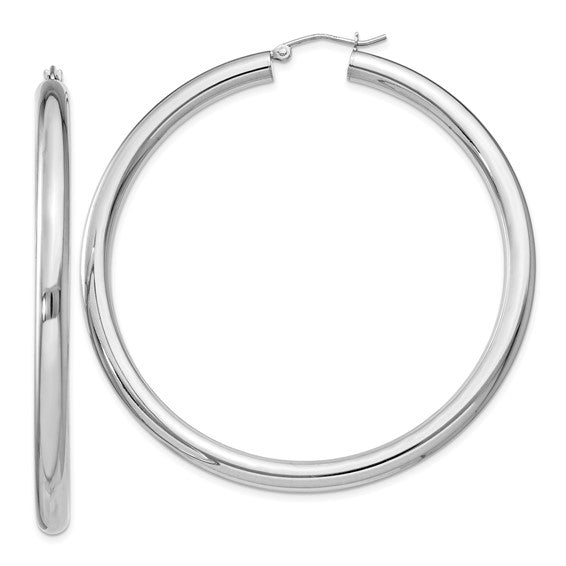 4MM Sterling Silver Round Hoop Earrings