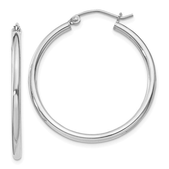 2MM Sterling Silver Round Hoop Earrings