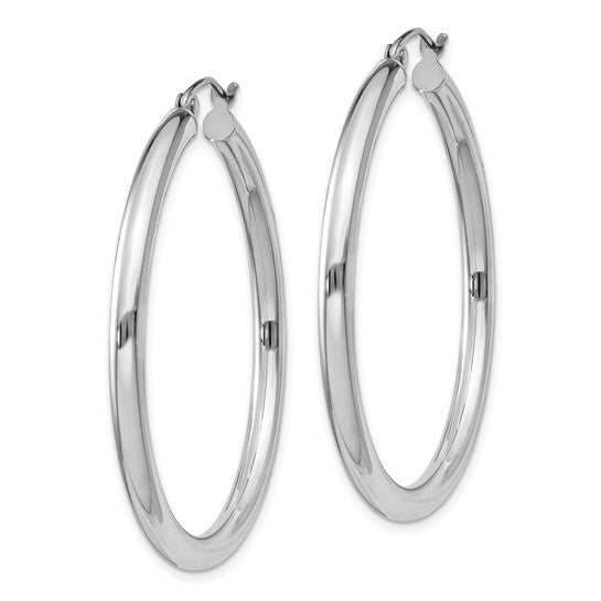 3MM Sterling Silver Round Hoop Earrings