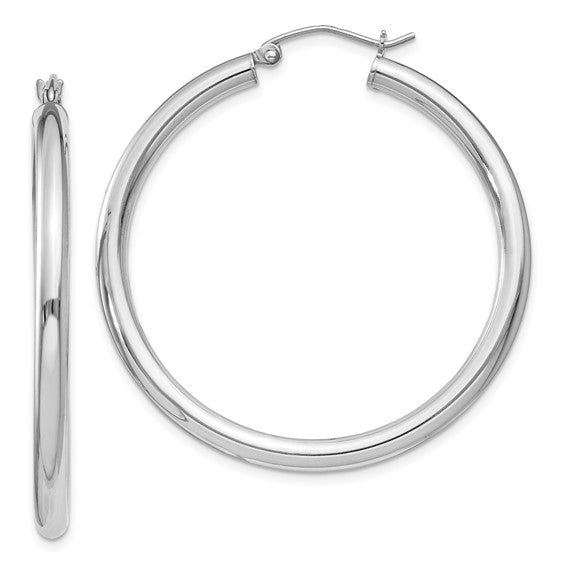 3MM Sterling Silver Round Hoop Earrings