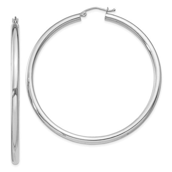 3MM Sterling Silver Round Hoop Earrings