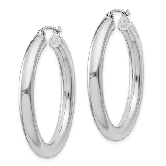 4MM Sterling Silver Round Hoop Earrings