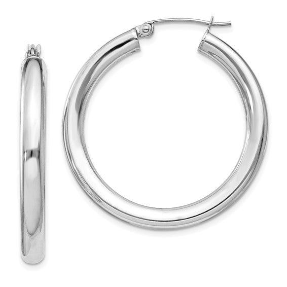 4MM Sterling Silver Round Hoop Earrings