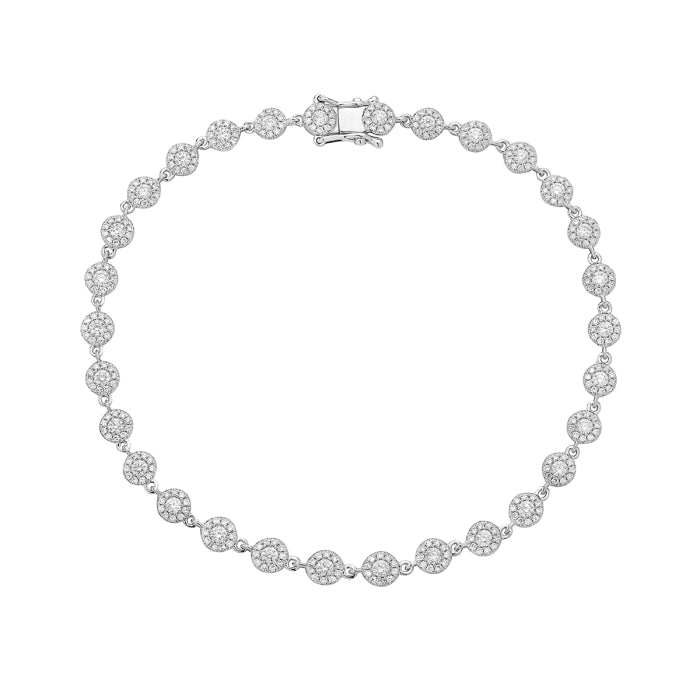Round Diamond Halo Bracelet