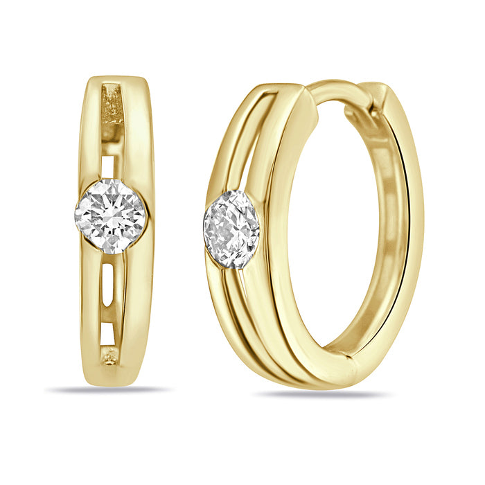 Round Diamond Hoop Earrings