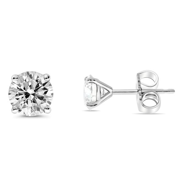 1.11 CTW Round Diamond Stud Earrings