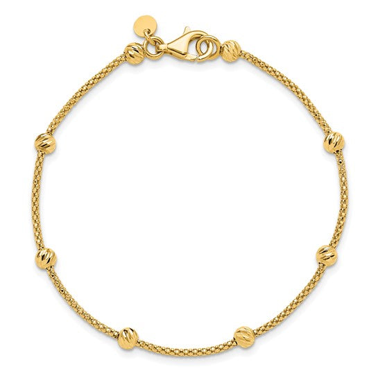 Stationed Diamond Cut Beaded Bracelet