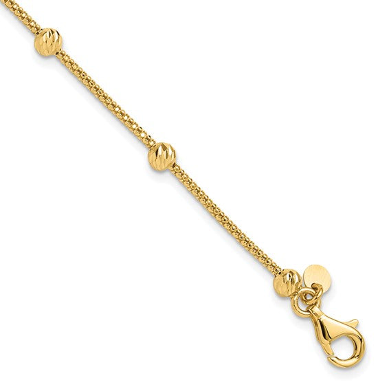 Stationed Diamond Cut Beaded Bracelet