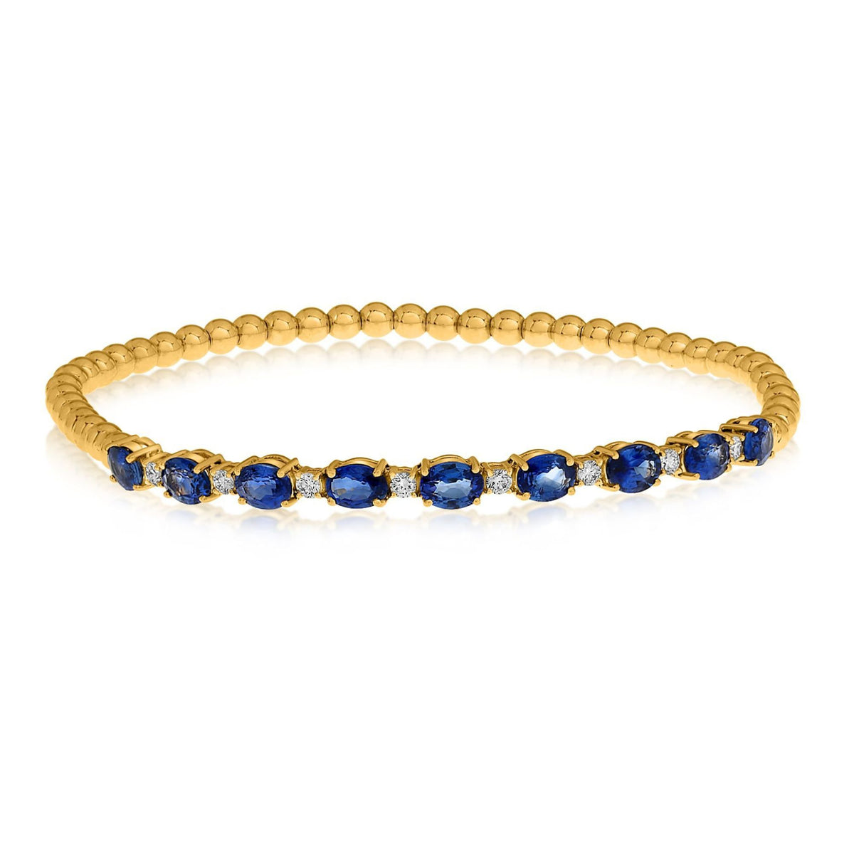 Sapphire and Diamond Flexible Stretch Bracelet
