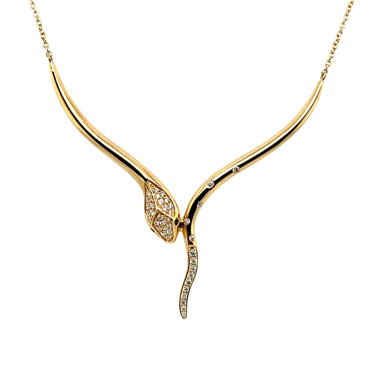 Sapphire and Diamond Snake Necklace