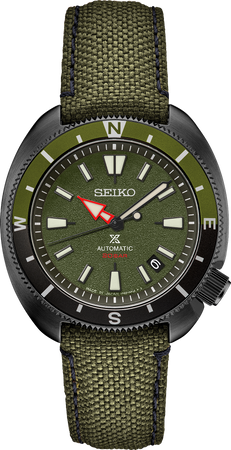 Seiko watch with a green dial and green strap