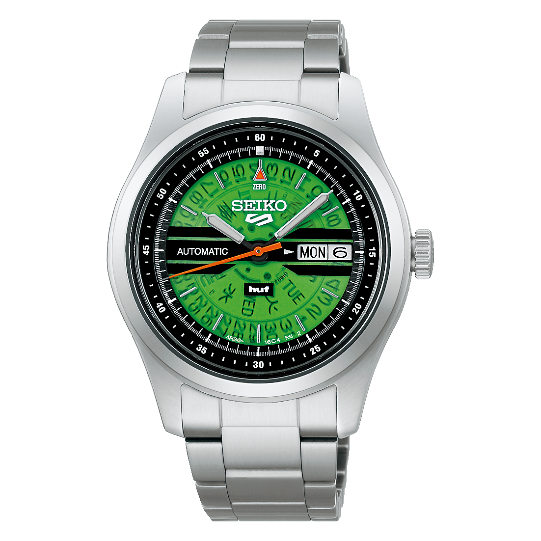 Seiko 5 Sports HUF Limited Edition Green Dial Stainless Steel Automatic Movement