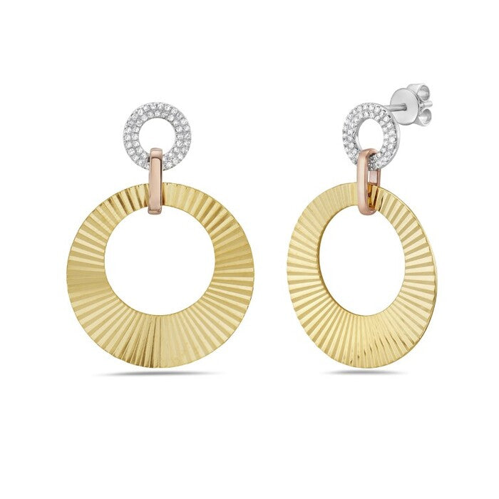Sunburst Circle Dangle Earrings